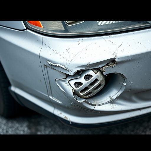 damaged car bumper