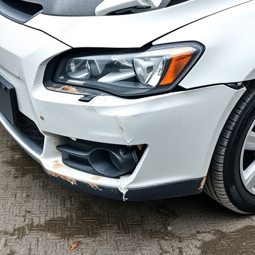 damaged car bumper