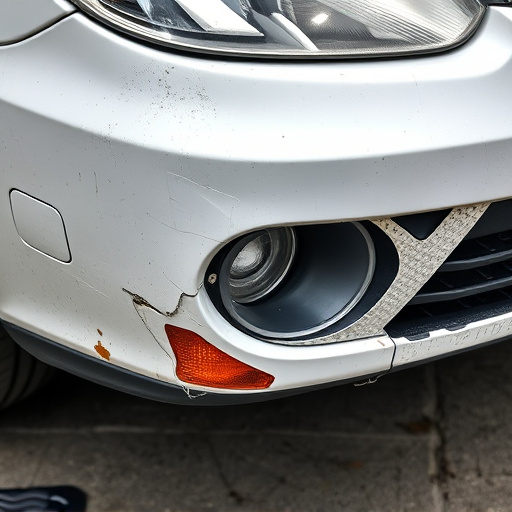 damaged car bumper