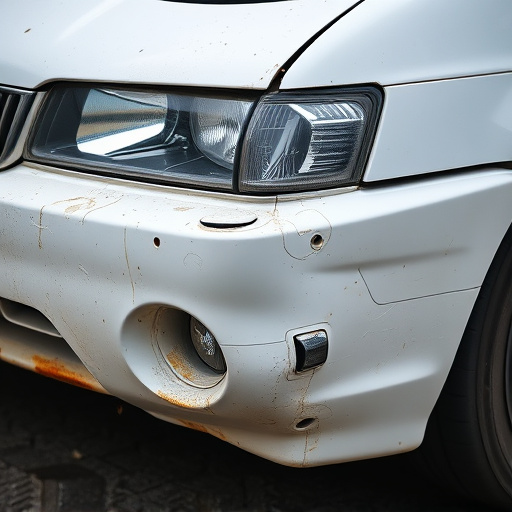 damaged car bumper