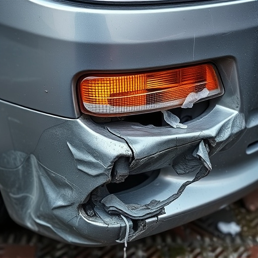 damaged car bumper