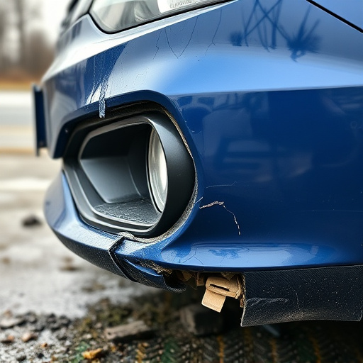damaged car bumper
