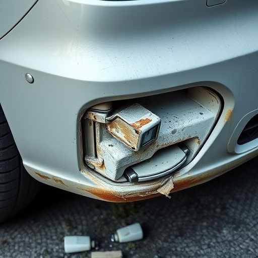 damaged car bumper