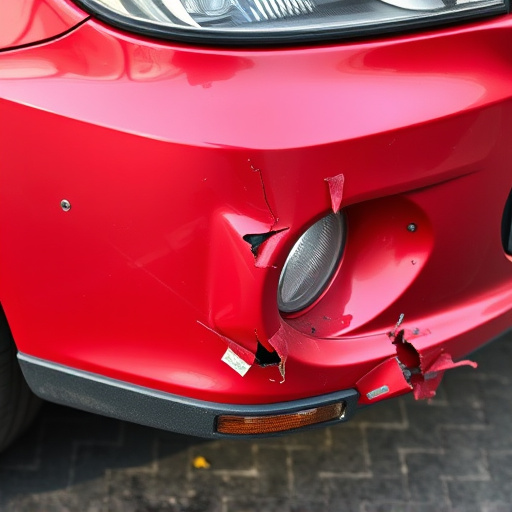 damaged car bumper