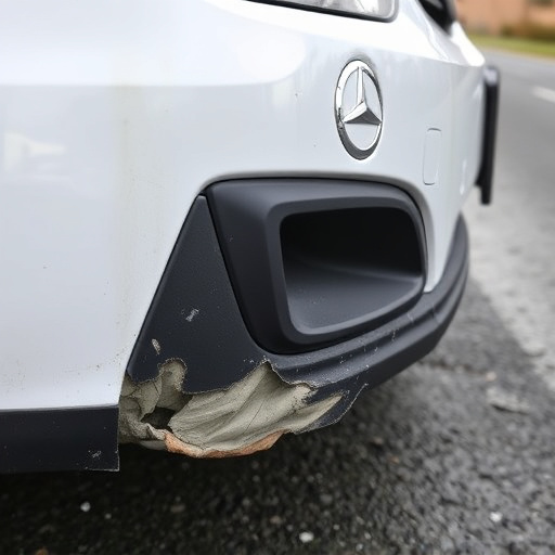 damaged car bumper