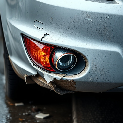 damaged car bumper