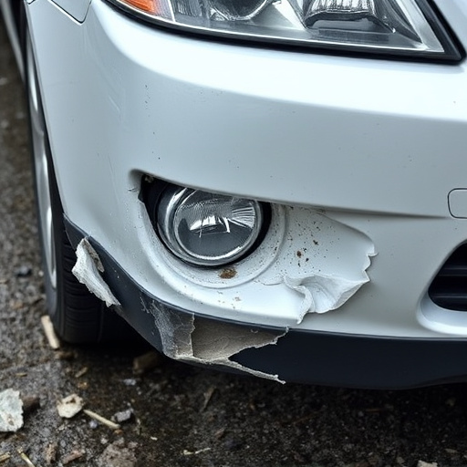 damaged car bumper