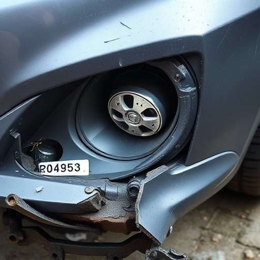 damaged car bumper
