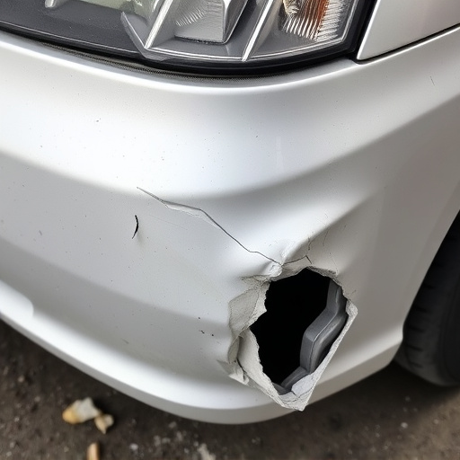 damaged car bumper