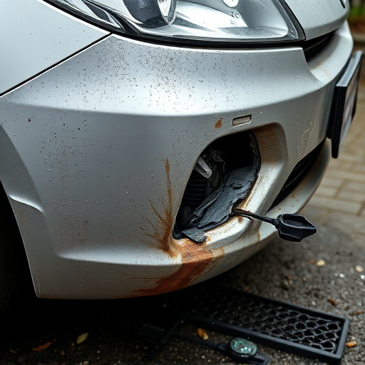 damaged car bumper