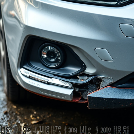 damaged car bumper