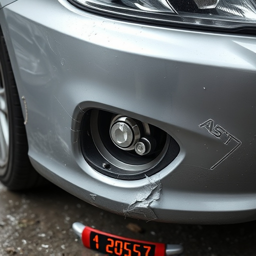 damaged car bumper