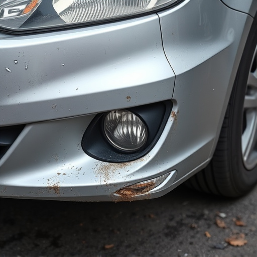 damaged car bumper
