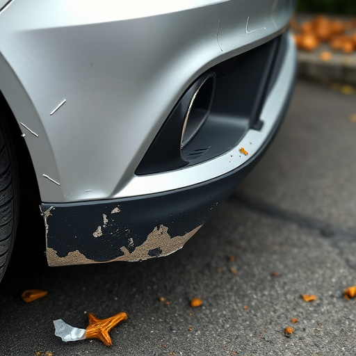 damaged car bumper