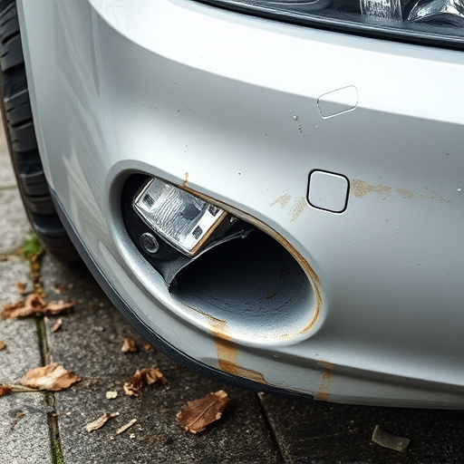 damaged car bumper