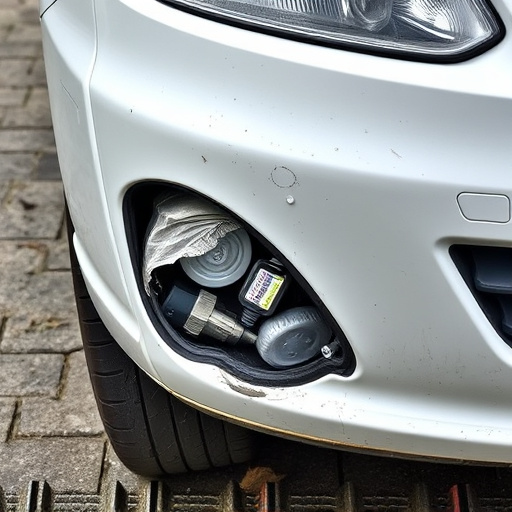 damaged car bumper
