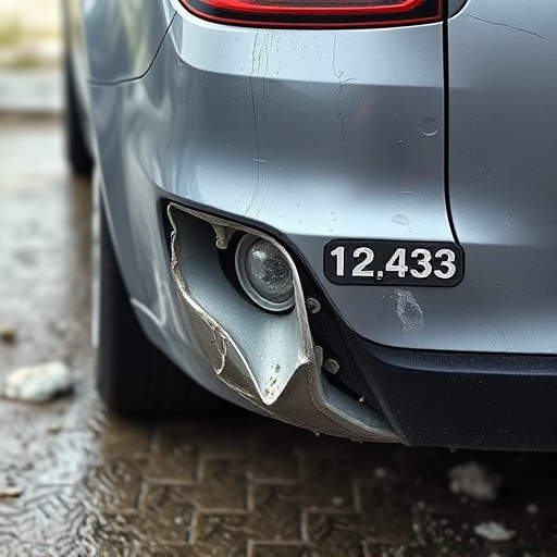 damaged car bumper