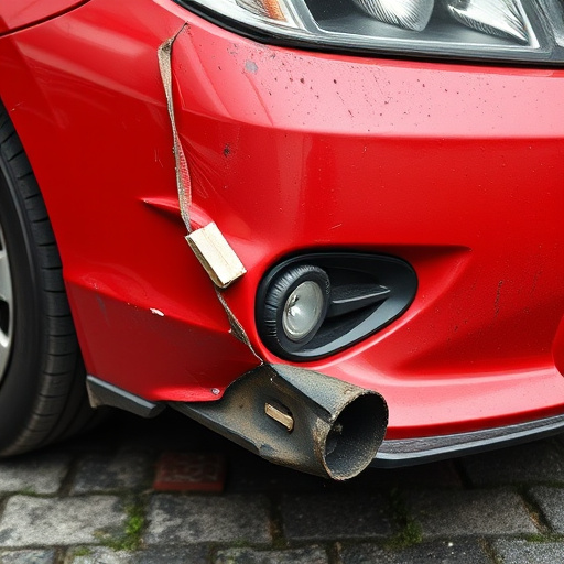 damaged car bumper
