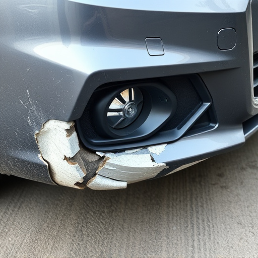 damaged car bumper