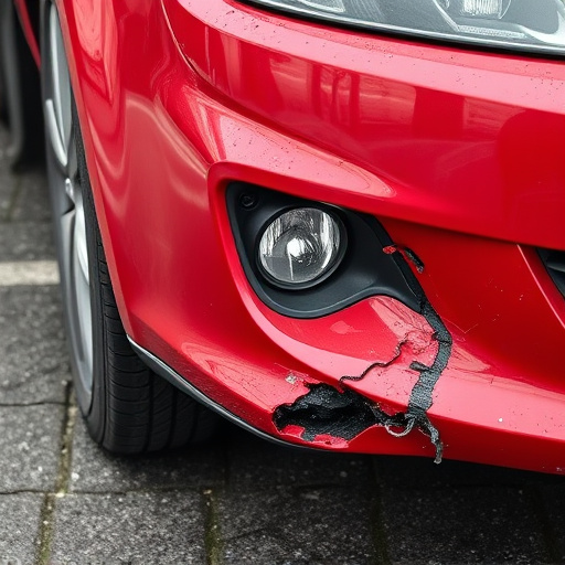 damaged car bumper