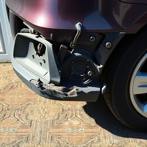 damaged car bumper