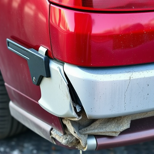 damaged car bumper