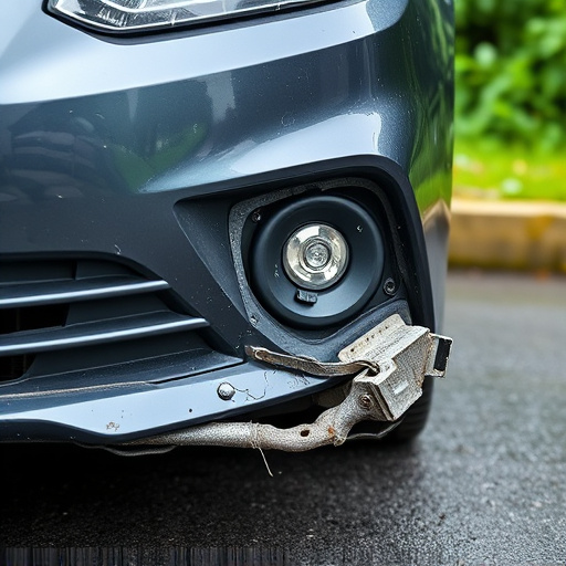 damaged car bumper