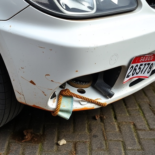 damaged car bumper