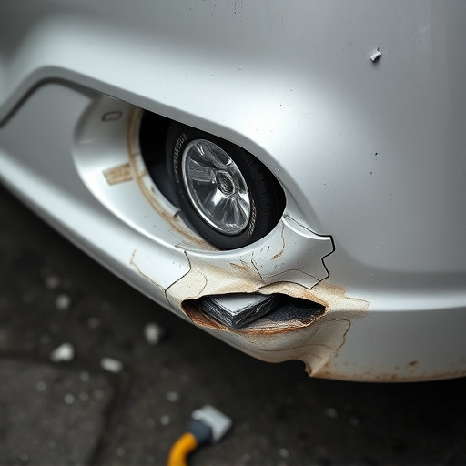 damaged car bumper