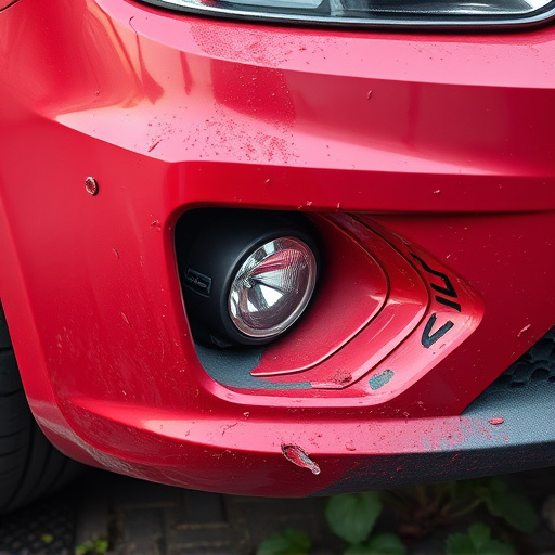 damaged car bumper