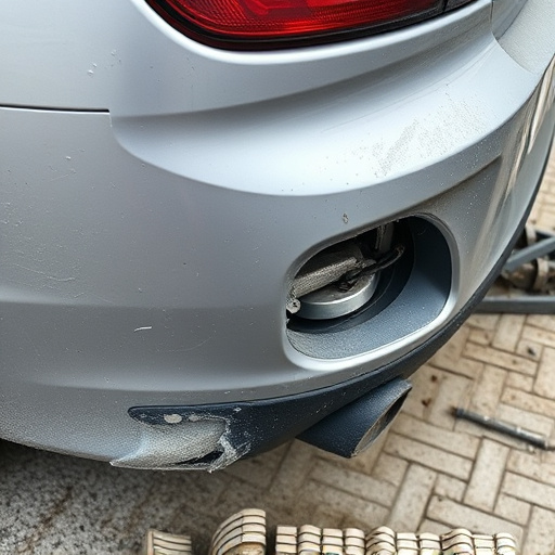 damaged car bumper