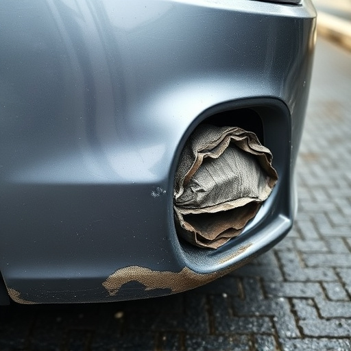damaged car bumper