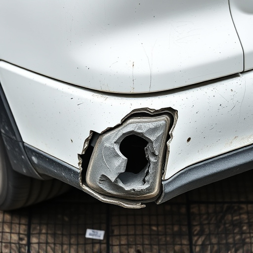 damaged car bumper