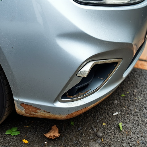 damaged car bumper