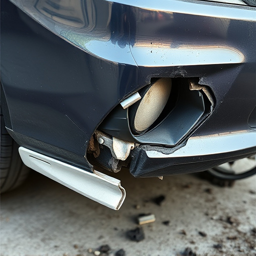 damaged car bumper