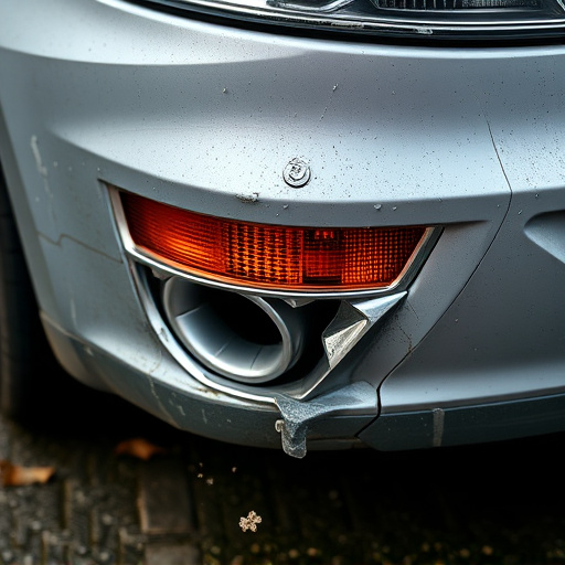 damaged car bumper