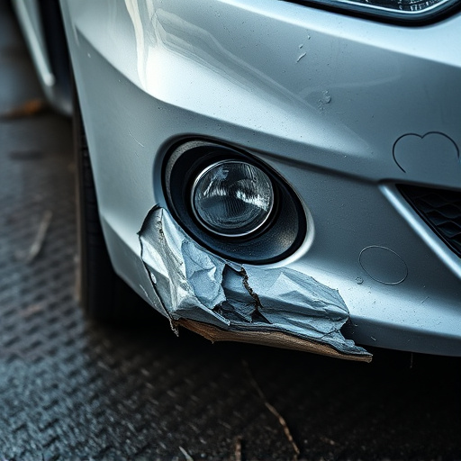 damaged car bumper