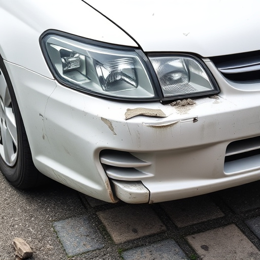 damaged car bumper