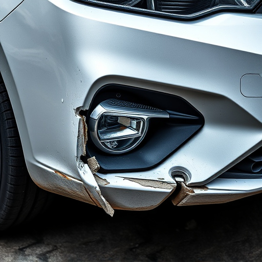 damaged car bumper