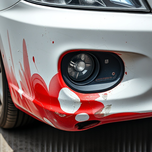 damaged car bumper
