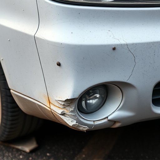 damaged car bumper