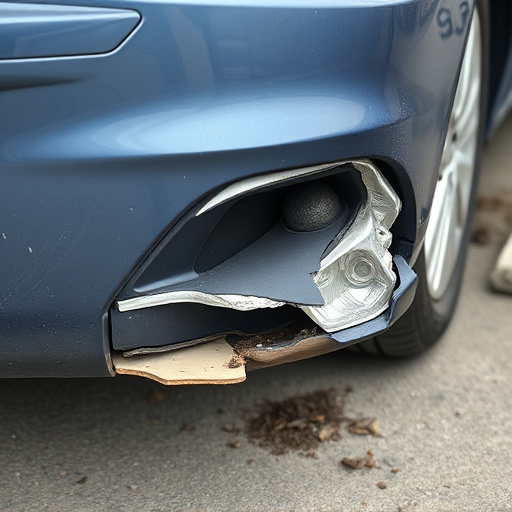 damaged car bumper
