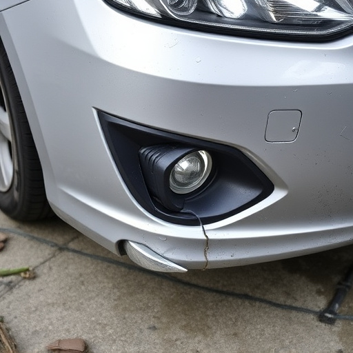 damaged car bumper