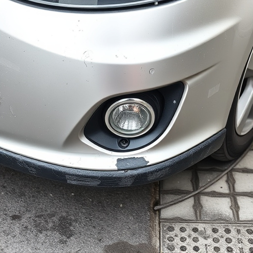 damaged car bumper