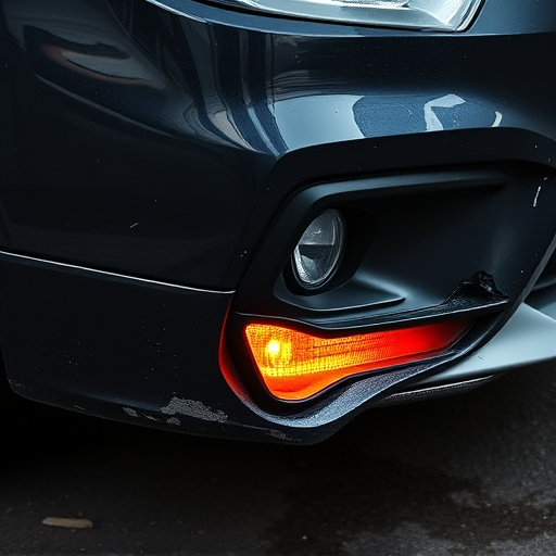 damaged car bumper