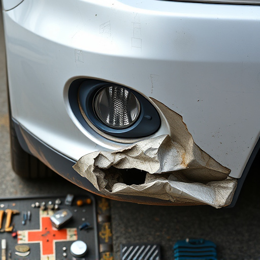 damaged car bumper
