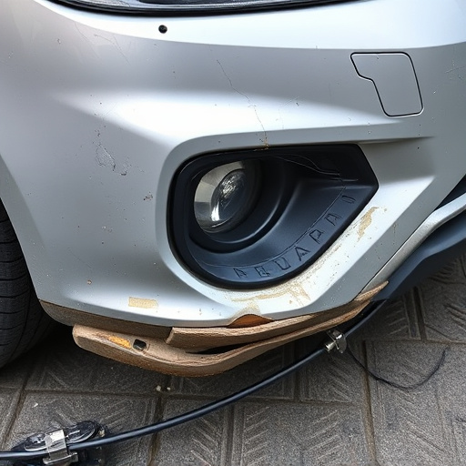 damaged car bumper