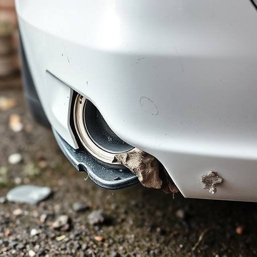 damaged car bumper