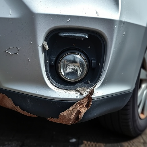 damaged car bumper