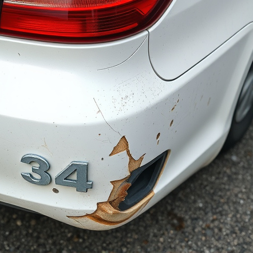 damaged car bumper